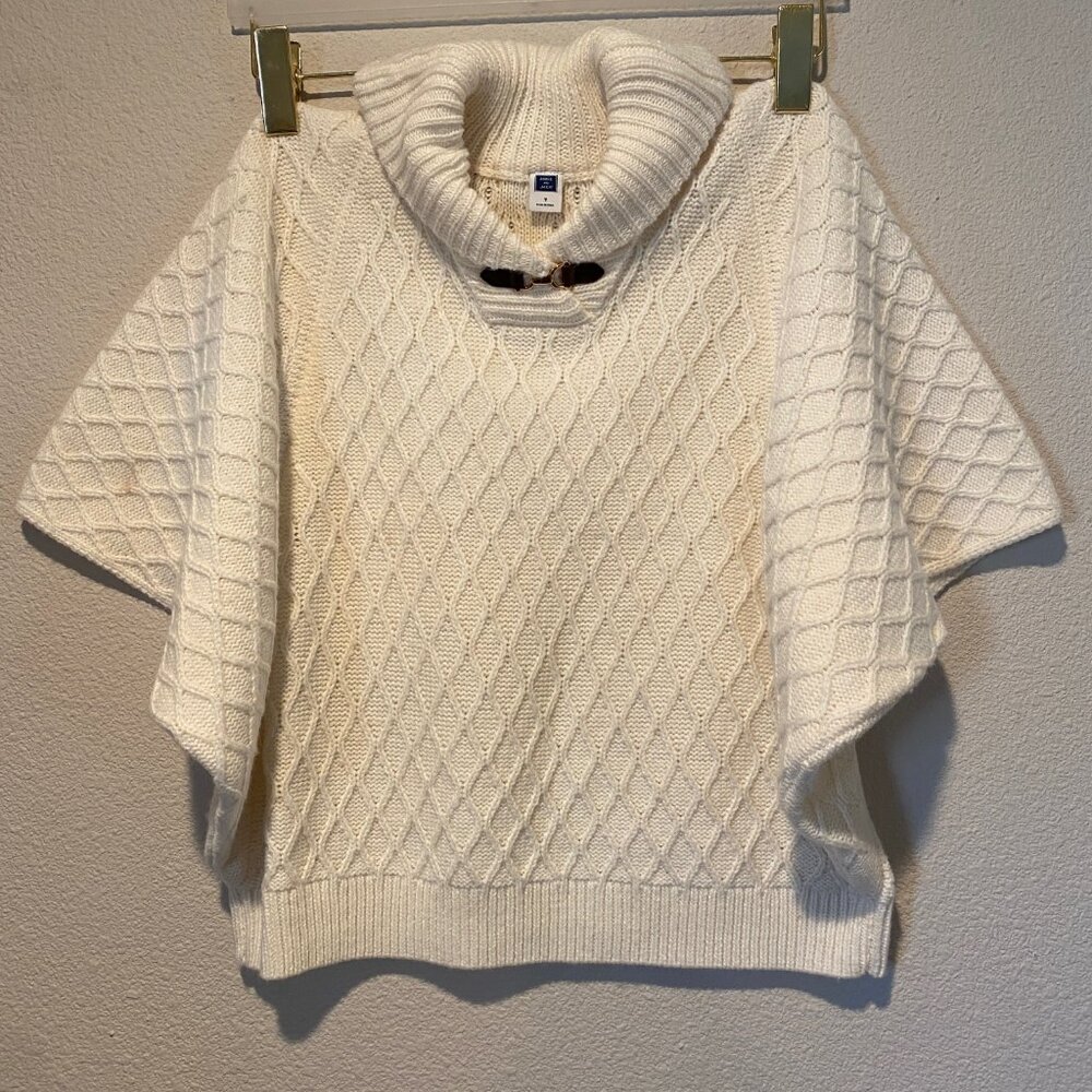 Janie and Jack Girls Cream Knit Cape Poncho Size 7 Winter Sweater
